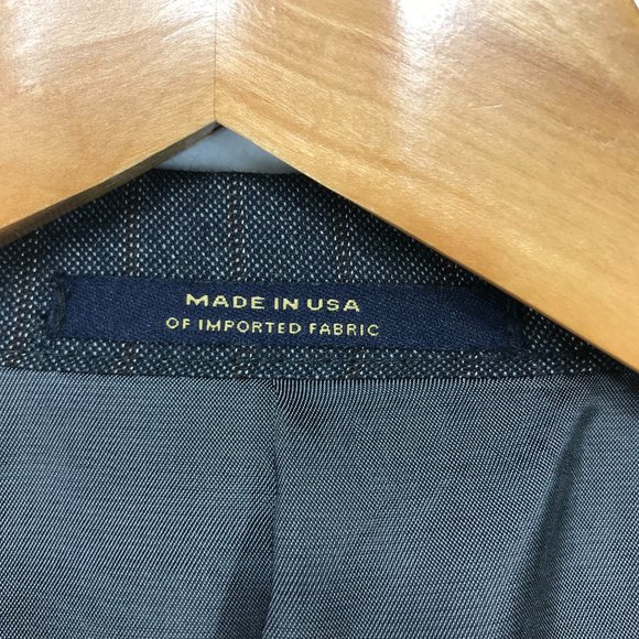 Hart Schaffner Marx Blazer Men's 42R Gray 2 Button Sport Coat Pin Stripe 2 vent - Picture 4 of 16